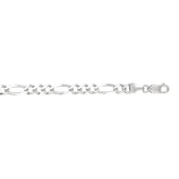 14K White Gold 6mm Figaro 20 Chain with Lobster Lock